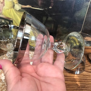 Silver Rimmed Cocktail Glasses Set of Four
