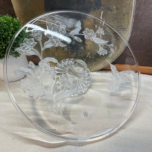 Avon Hummingbird Crystal Cake Plate Stand NOS