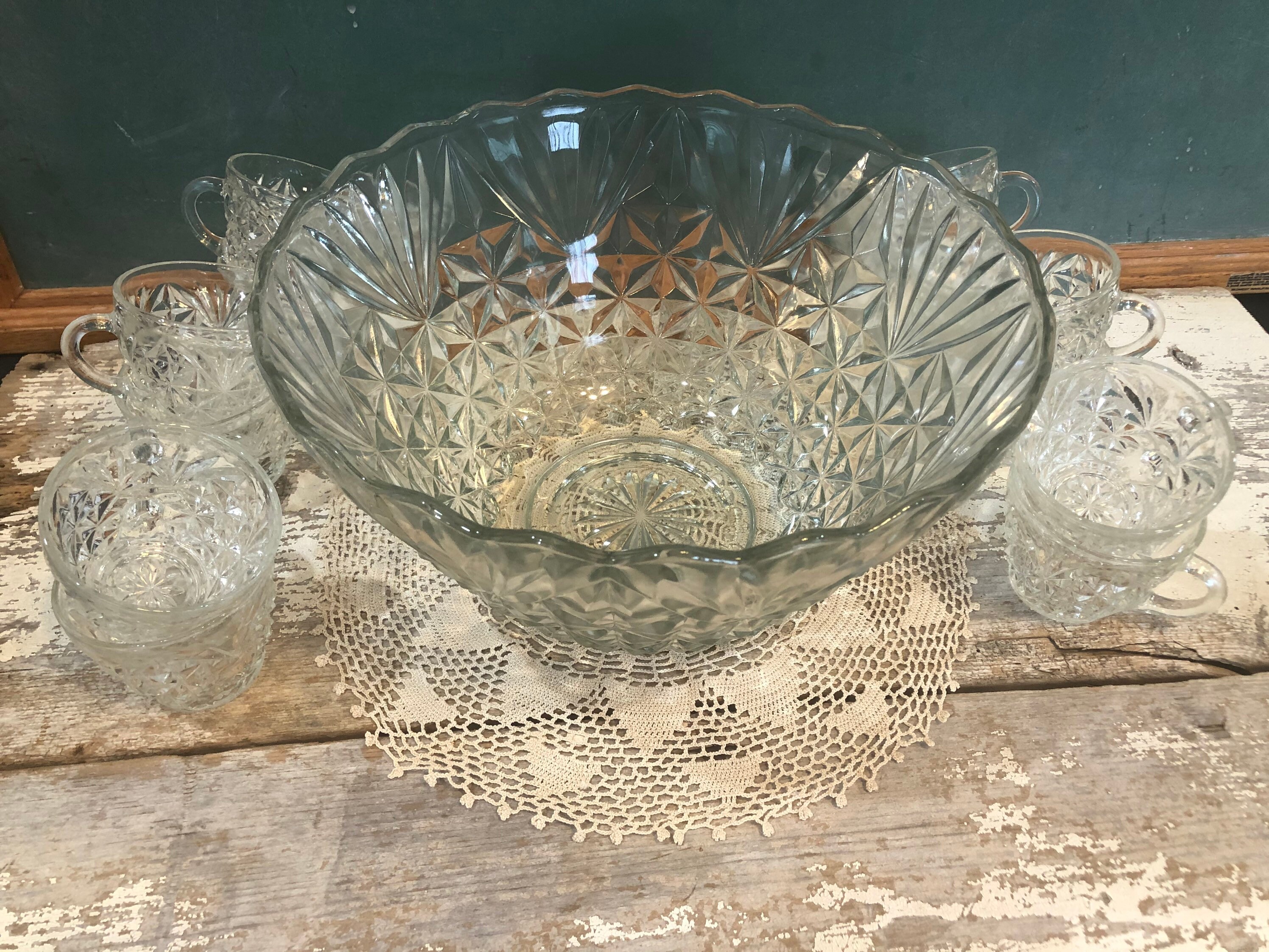 Arlington Punch Bowl Set Anchor Hocking 12 Cups Etsy