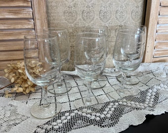 Vine Etched Wine Glasses Set of Six