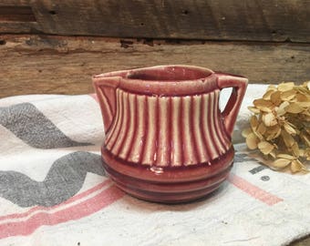 Vintage Ironstone Creamer/#379/Pink/Rose/Farmhouse Dishes
