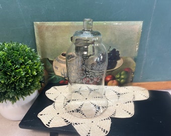 Homco Etched Votive Candle Holder Flowers Tall Clear