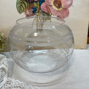 Princess House Etched Hurricane Globe Shade