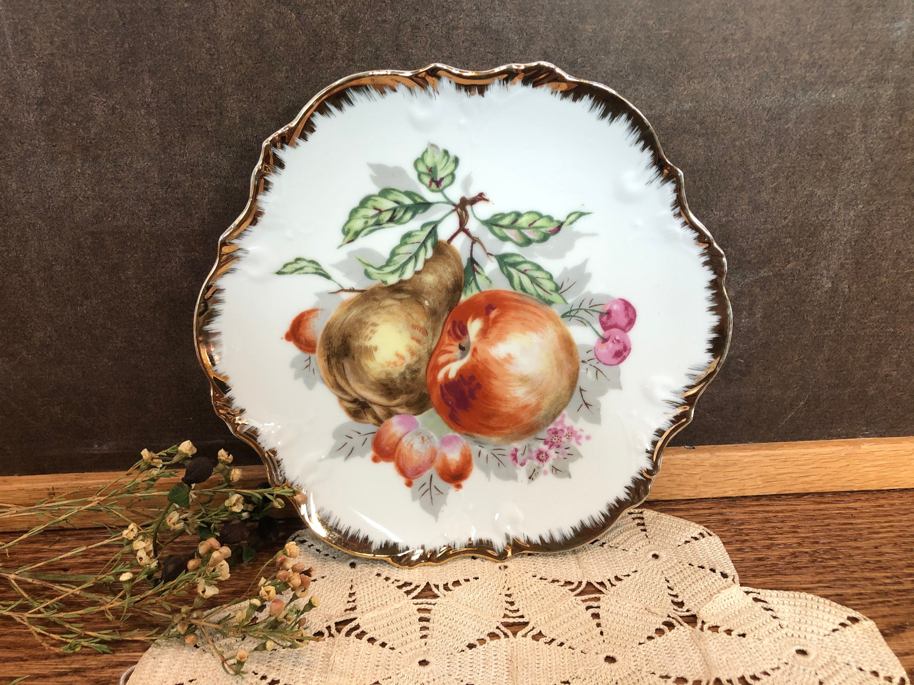 HAND PAINTED NIPPON 果物柄 大皿 アンティーク HAND PAINTED NIPPON 果物柄 大皿 アンティーク HAND PAINTED