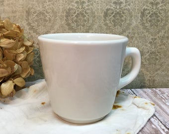 Buffalo China Mug/White Ironstone/USA/Farmhouse Dishes/Restaurant Ware