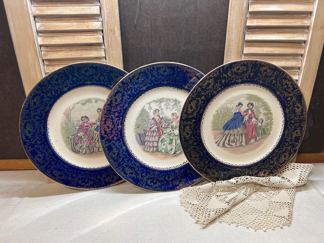 Imperial Salem China Service Plate Godey Prints Etsy