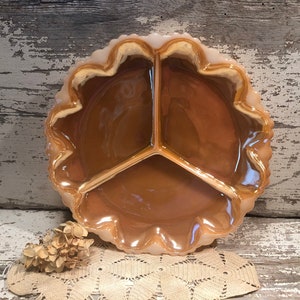 Anchor Hocking Peach Luster Divided Tray Platter