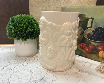 Cherub Container Vase Planter Raised Design