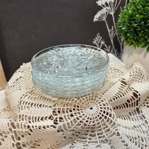 Anchor Hocking Star of David Set of Six Clear Snack Plates