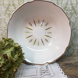 Serving Bowl White Ironstone Green Wheat Design
