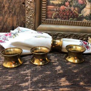 Vintage Brass Napkin Rings Set of Four