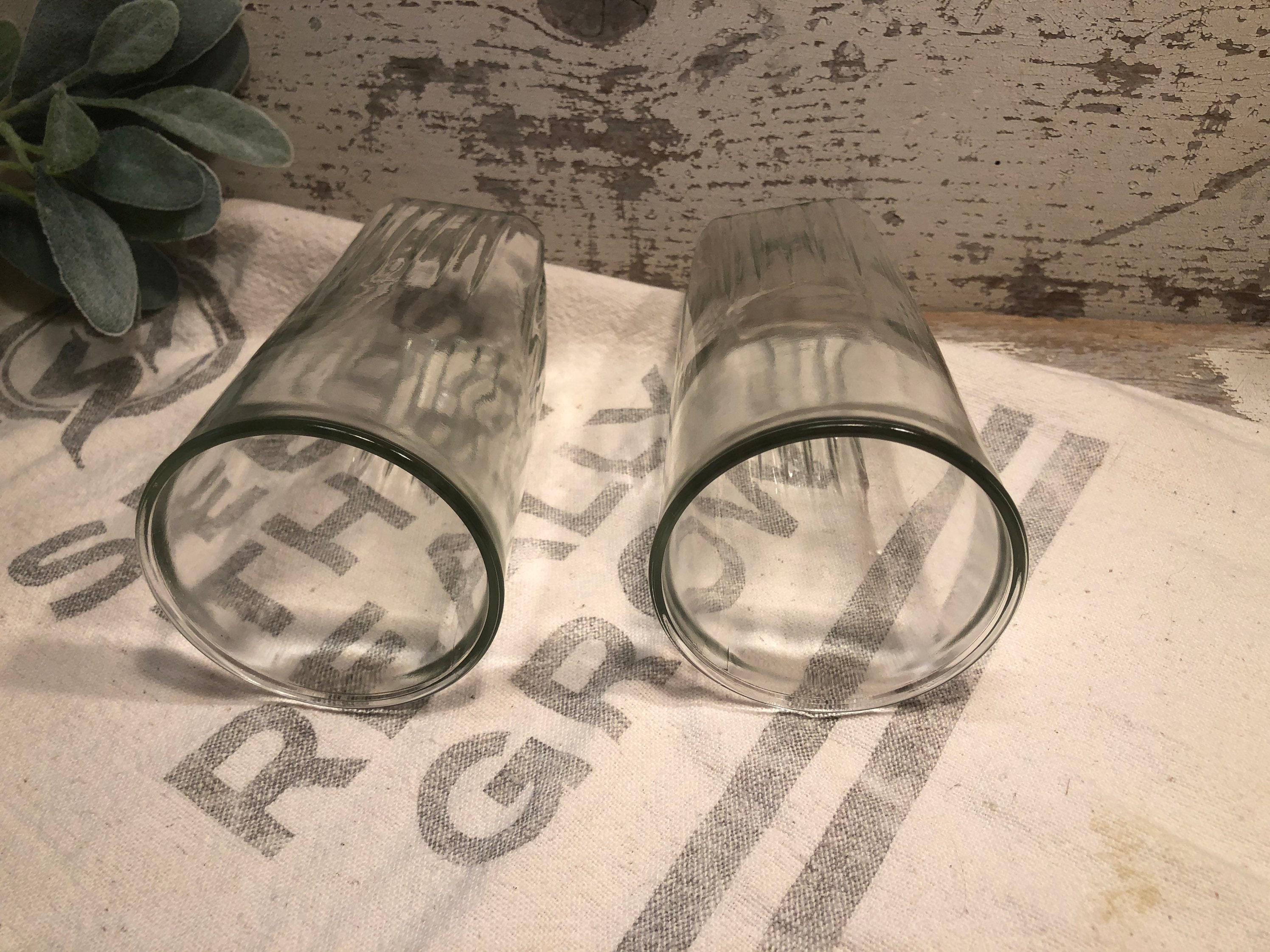 Vintage Square Base Drinking Glasses Clear Tall Etsy