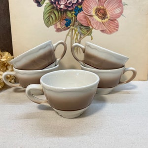 Smokey Brown Restaurant Ware Teacup Set of Five Homer Laughlin