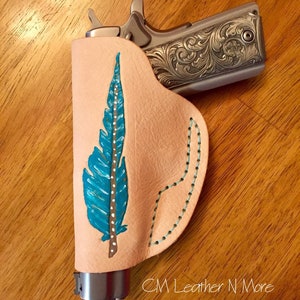 Hand Tooled & Hand Painted Soft Leather Holster