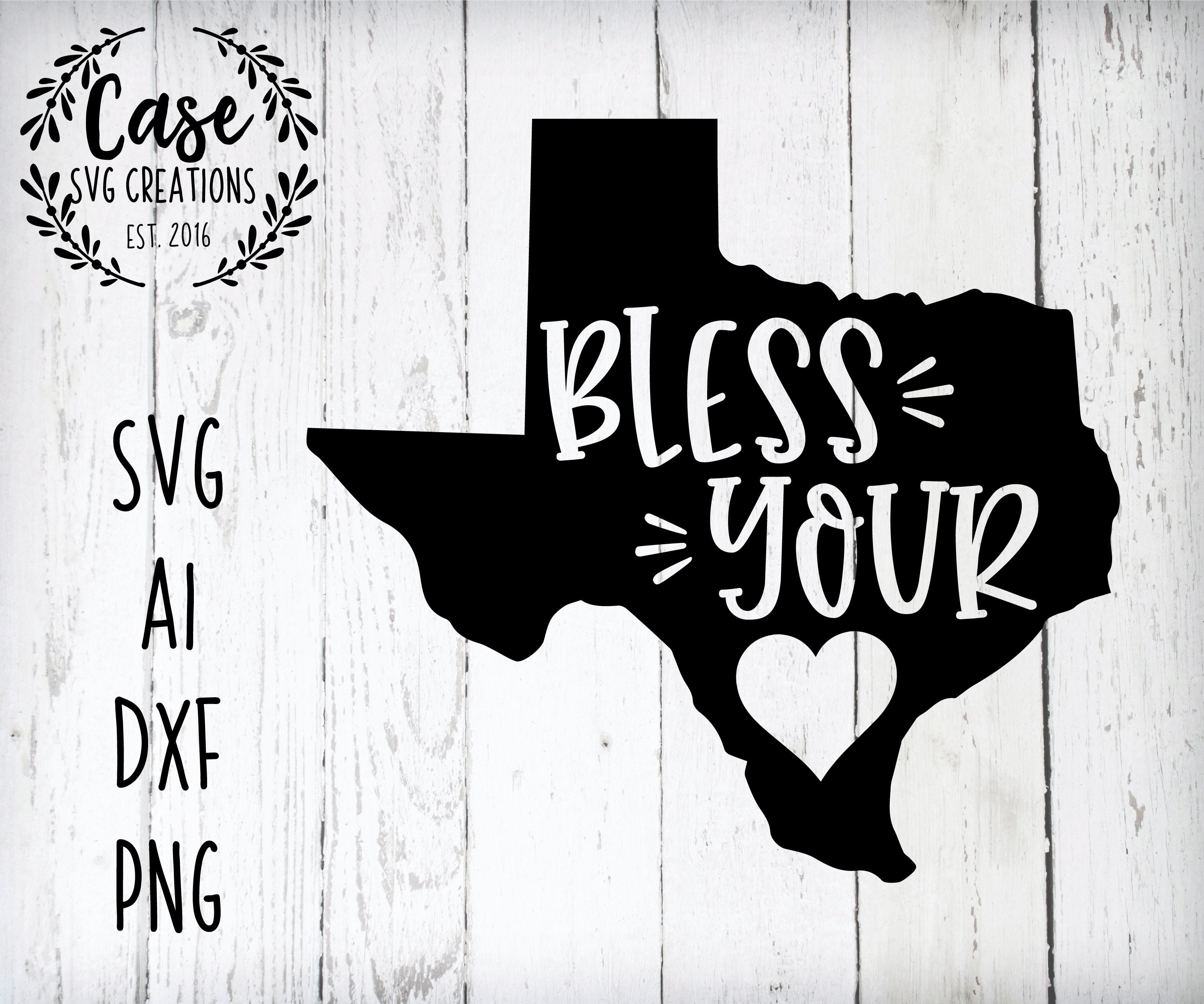 Download Bless Your Heart Texas SVG Cutting File, Ai, DXF and ...