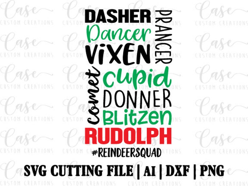 Download Reindeer Squad SVG Cutting File AI Dxf and PNG Instant | Etsy