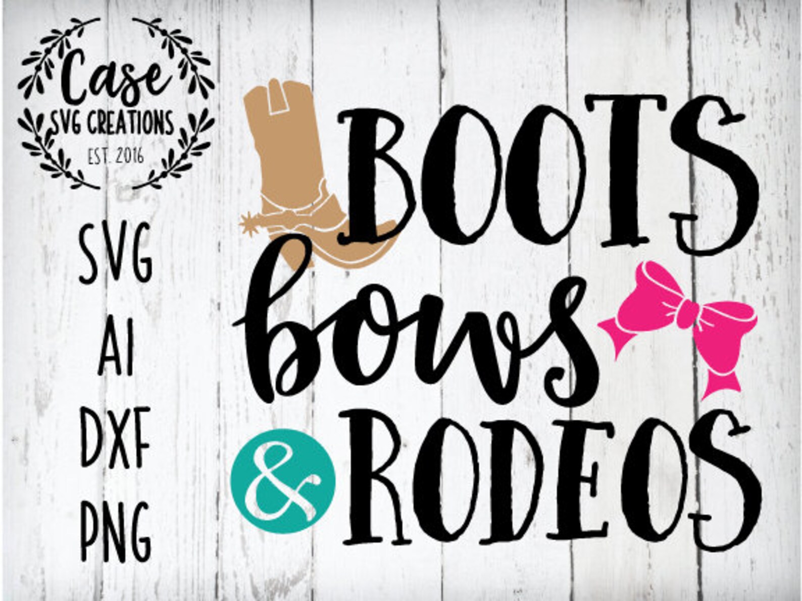 Boots Bows & Rodeos SVG Cutting File AI Dxf and Printable Etsy