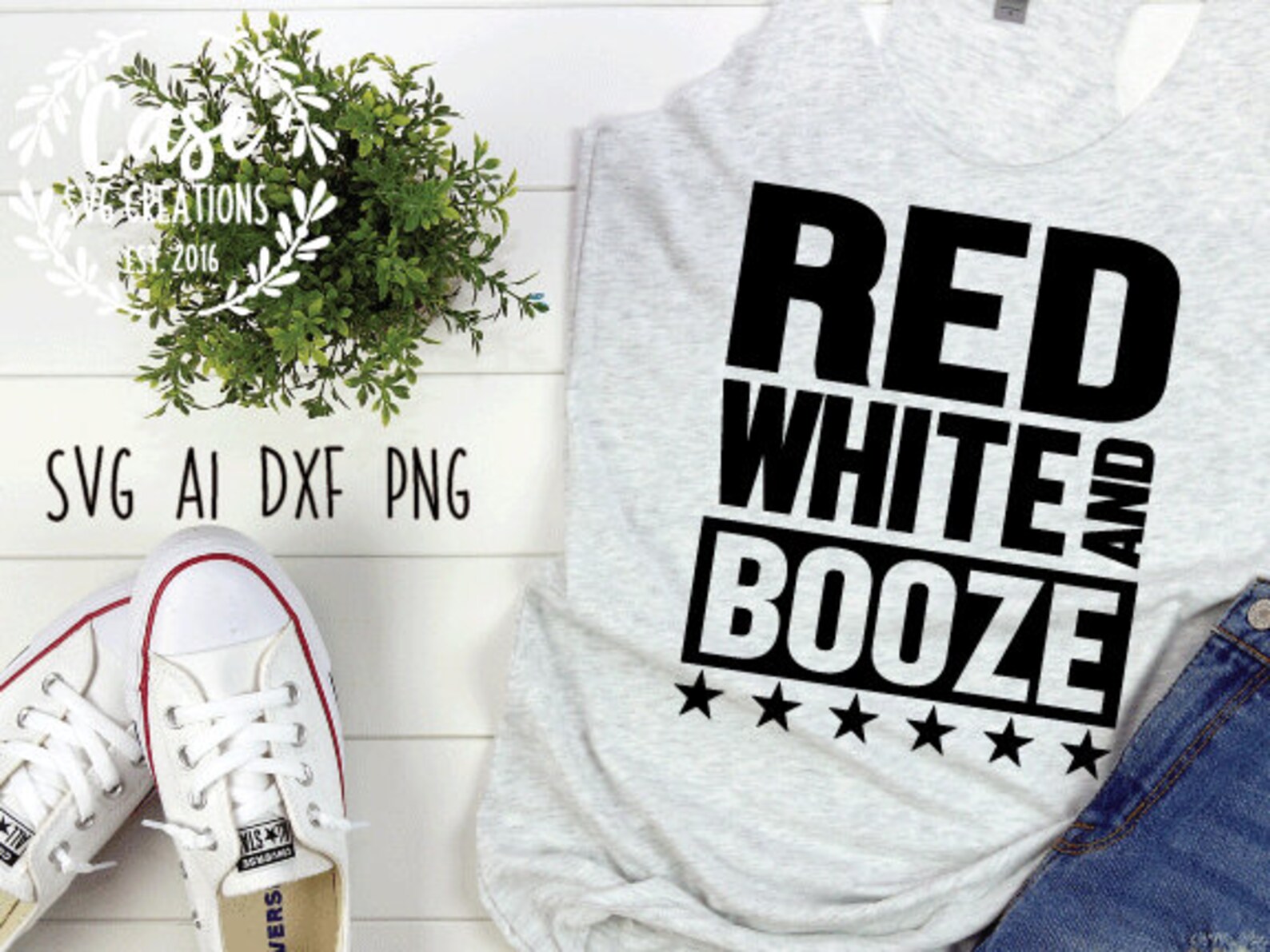 Red White and Booze SVG Cutting File Ai Dxf and Printable | Etsy