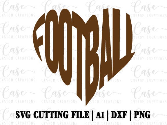 Download Football Heart SVG Cutting File, AI, Dxg and PNG | Instant ...
