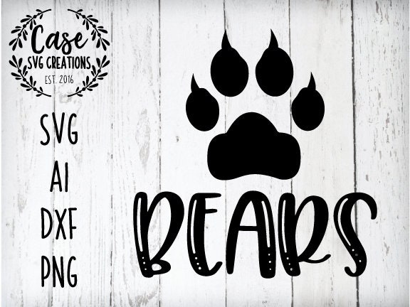 Download Bears SVG Cutting File, Ai, Dxf and Printable PNG Files | Cricut and Silhouette | Football ...