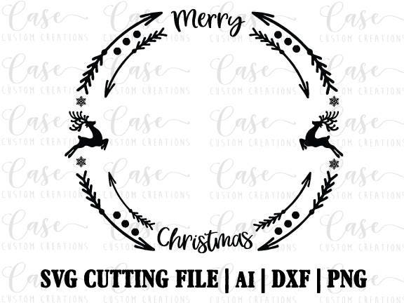 Download Merry Christmas Monogram Frame SVG Cutting File, Ai, Dxf and PNG | Instant Download | Cricut and ...
