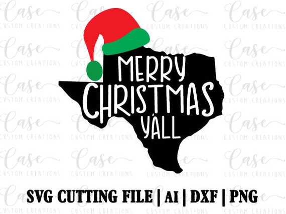 Download Merry Christmas Y'all SVG cutting file ai dxf and png | Etsy