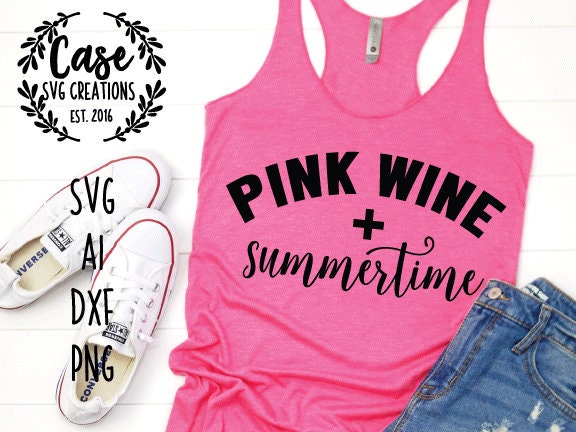 Download Pink Wine & Summertime SVG Cutting File, AI, Dxf and ...