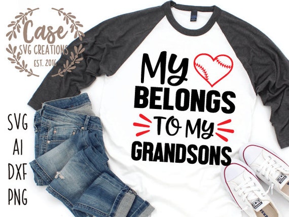 Download My Heart Belongs To My Grandsons Svg Cutting File Ai Dxf And Etsy