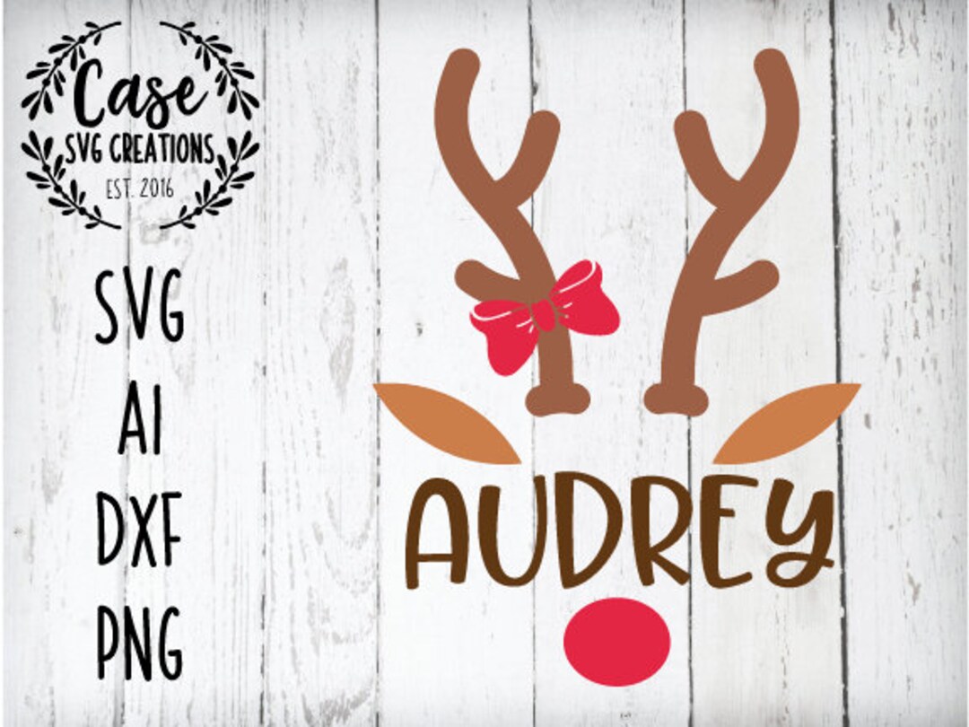 Rudolph Girl Shirt SVG Cutting File, AI, Dxf and Printable PNG Files ...