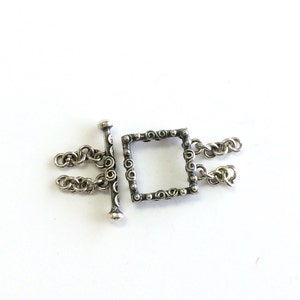 Sterling Silver Toggle Clasp / 2 Strand Toggle / Sterling Closure