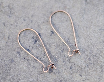 Kidney Earwire Copper Plate / 6 Pairs  / 30mm / FND005C