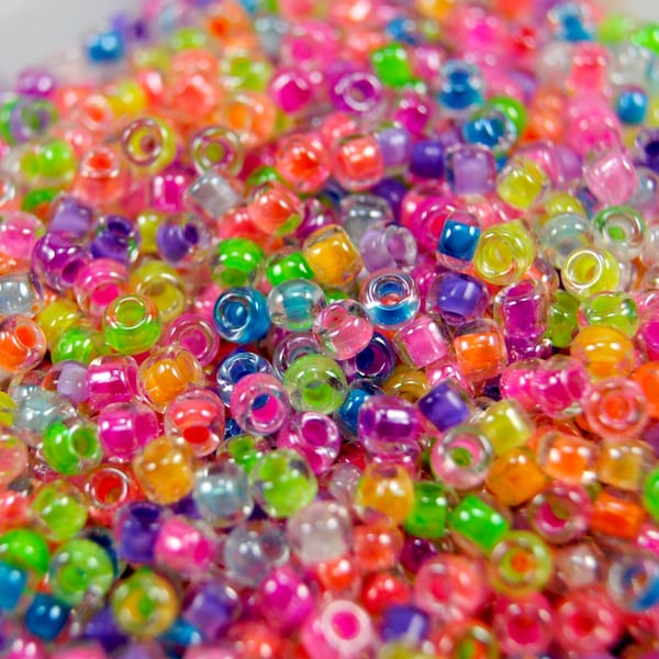 11/0: Neon Mix / High Quality Japanese Seed Beads / 28 Grams /  11NMX