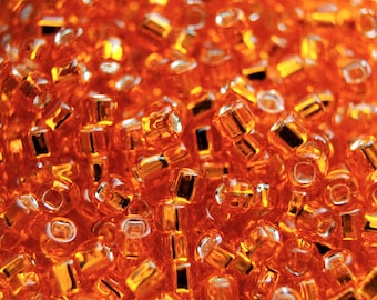 11-09 Orange Silver Lined MIYUKI Seed Bead - Package of 10 Grams