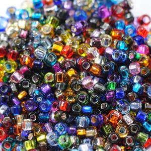 8/0: Silver Lined Multi / Japanese Seed Beads / 28 Grams