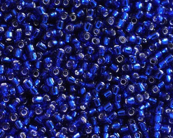 11/0: Color #20 / Japanese Seed Beads / 28 Grams / Silver Lined Cobalt