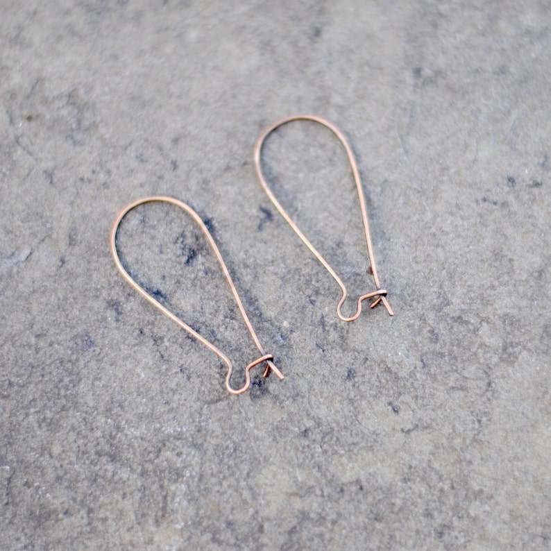Kidney Earwire Copper Plate / 6 Pairs / 30mm / FND005C image 1
