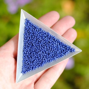 11/0: Color #F463Z / Miyuki Japanese Seed Beads / 28 grams / Matte Blue