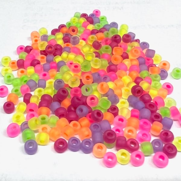6/0: Matte Neon Mix / High Quality Japanese Seed Beads / 28 Grams / 6FNMX