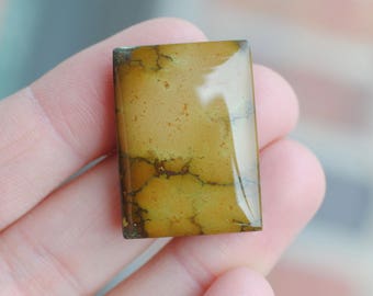 Yellow Turquoise Rectangle Cabochon / 22x30mm / CAB109-3