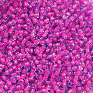 11/0 Japanese Seed Beads / #397 / Miyuki Seed Beads / Pink Lined Purple / 11397