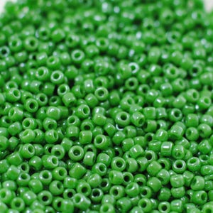 11/0: Color #431 / Japanese Seed Beads / 28 Grams / Opaque Medium Green Lustre