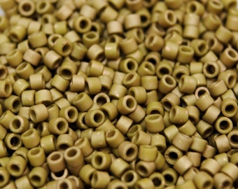 11/0 Delica Beads / #371 / Miyuki Japanese Seed Beads / Matte Metallic Olive Gold / 7 grams / DB371