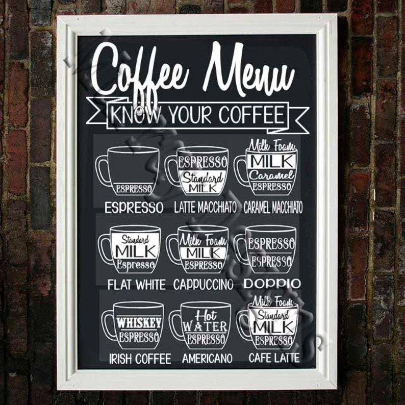 Download Coffee Menu Vertical Etsy