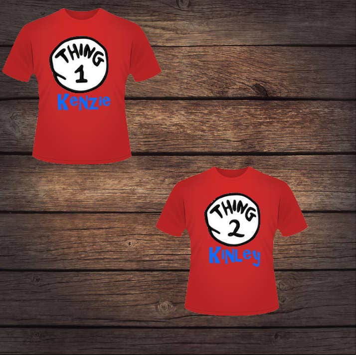 Personalized Thing 1 or Thing 2 Shirts | Etsy