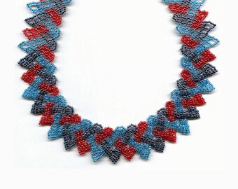 Beginner pattern seed beaded braided necklace instructions beading netting stitch design tutorial beading pattern beadwork seed beads braid