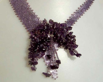 Patrón de cuentas semilla con cuentas Collar floral instrucciones cuentas peyote puntada hojas collar semillas cuentas cuentas flor hojas únicas