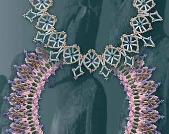 SALE 2 beading patterns seed beaded necklace instructions beading netting stitch Beading tutorial beading pattern beadwork unique necklace