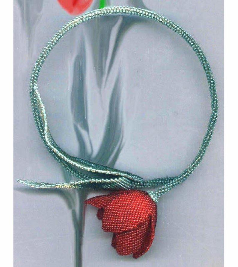 Beading Pattern Seed Beaded Tulip Flower Necklace Instructions Beading
