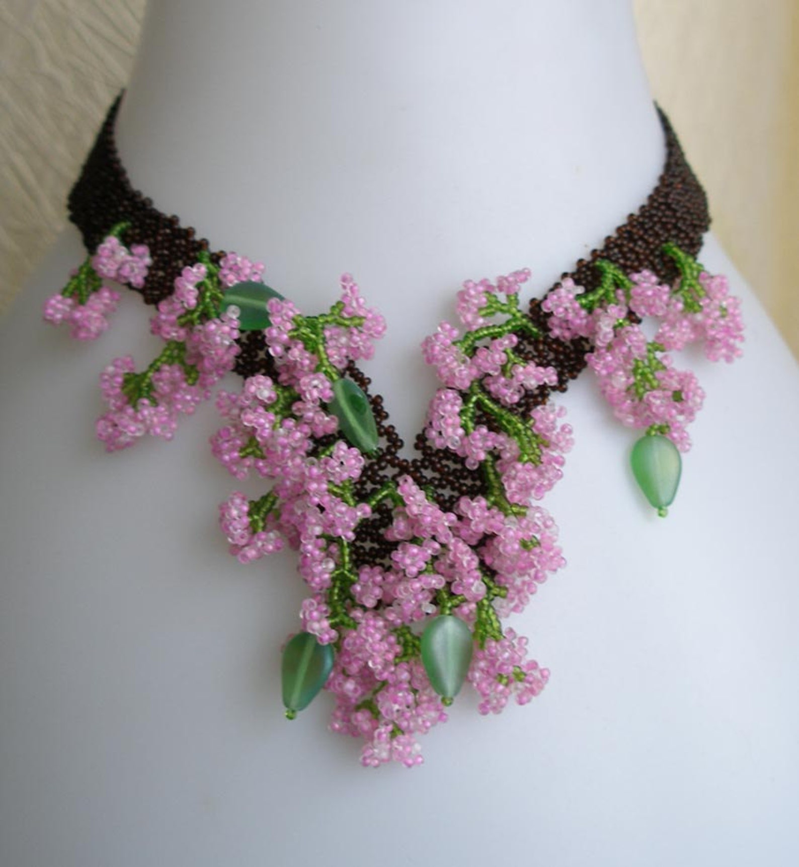 Pattern seed beaded Carnation flower necklace Beading Tutorial Etsy