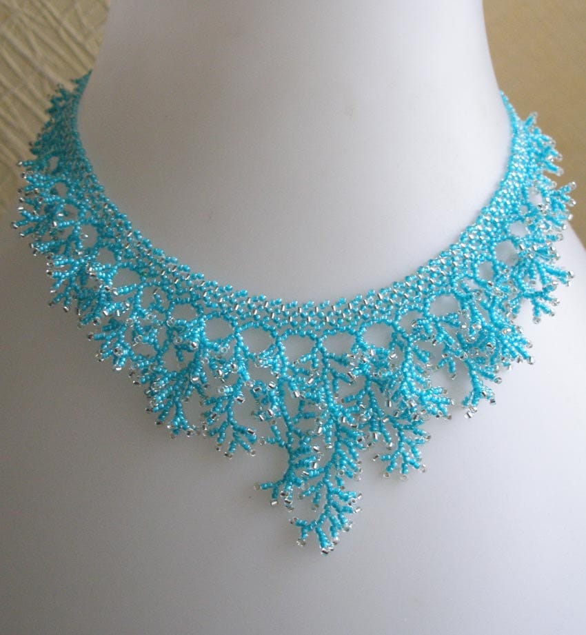 Pattern Seed Necklace Detailed Instructions Beading Netting Stitch